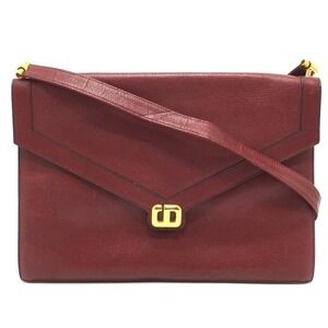 CHRISTIAN DIOR Vintage Red Leather Shoulder Bag